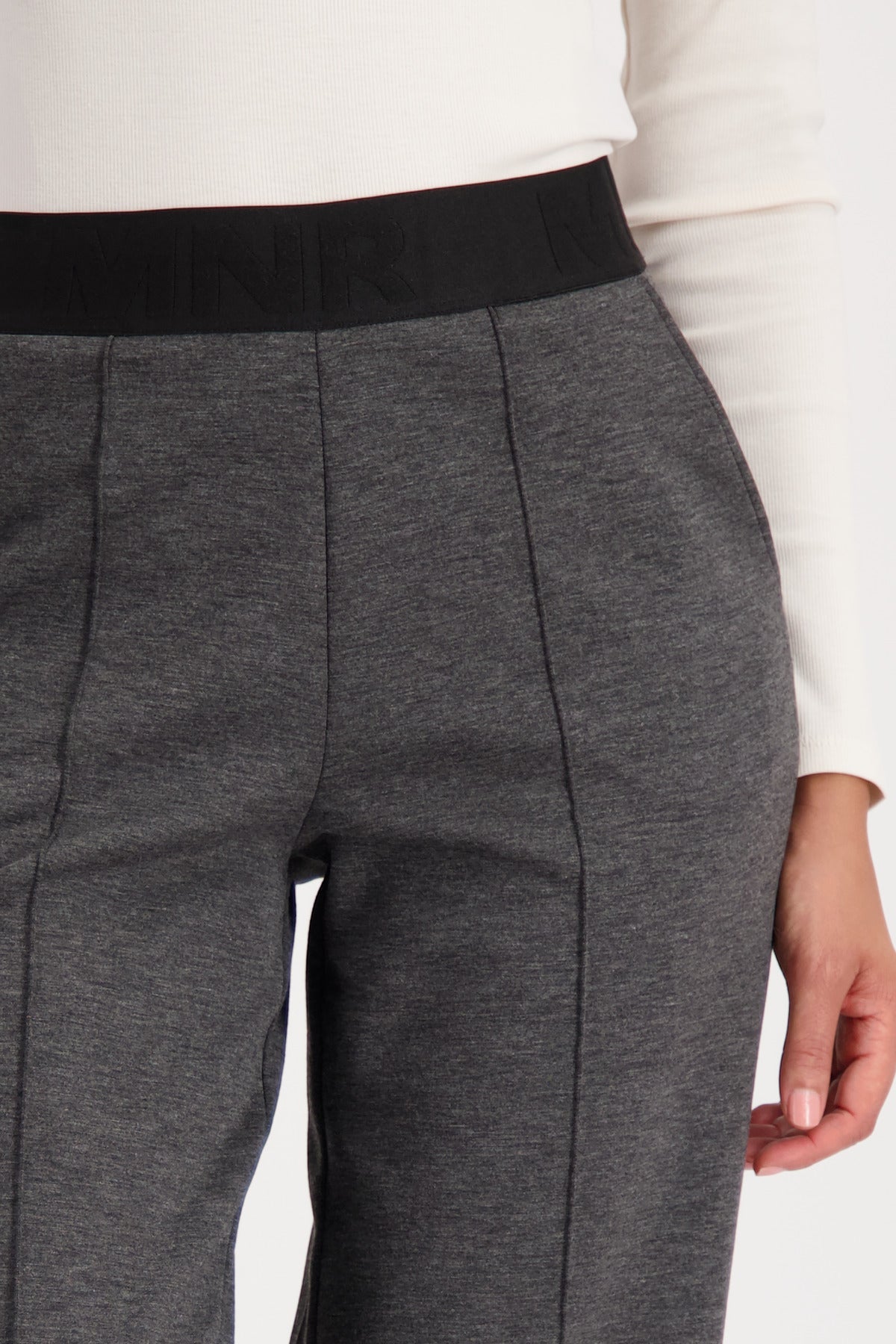 Shop Monari Pull - On Elastic Lettering Band Pants - Monari