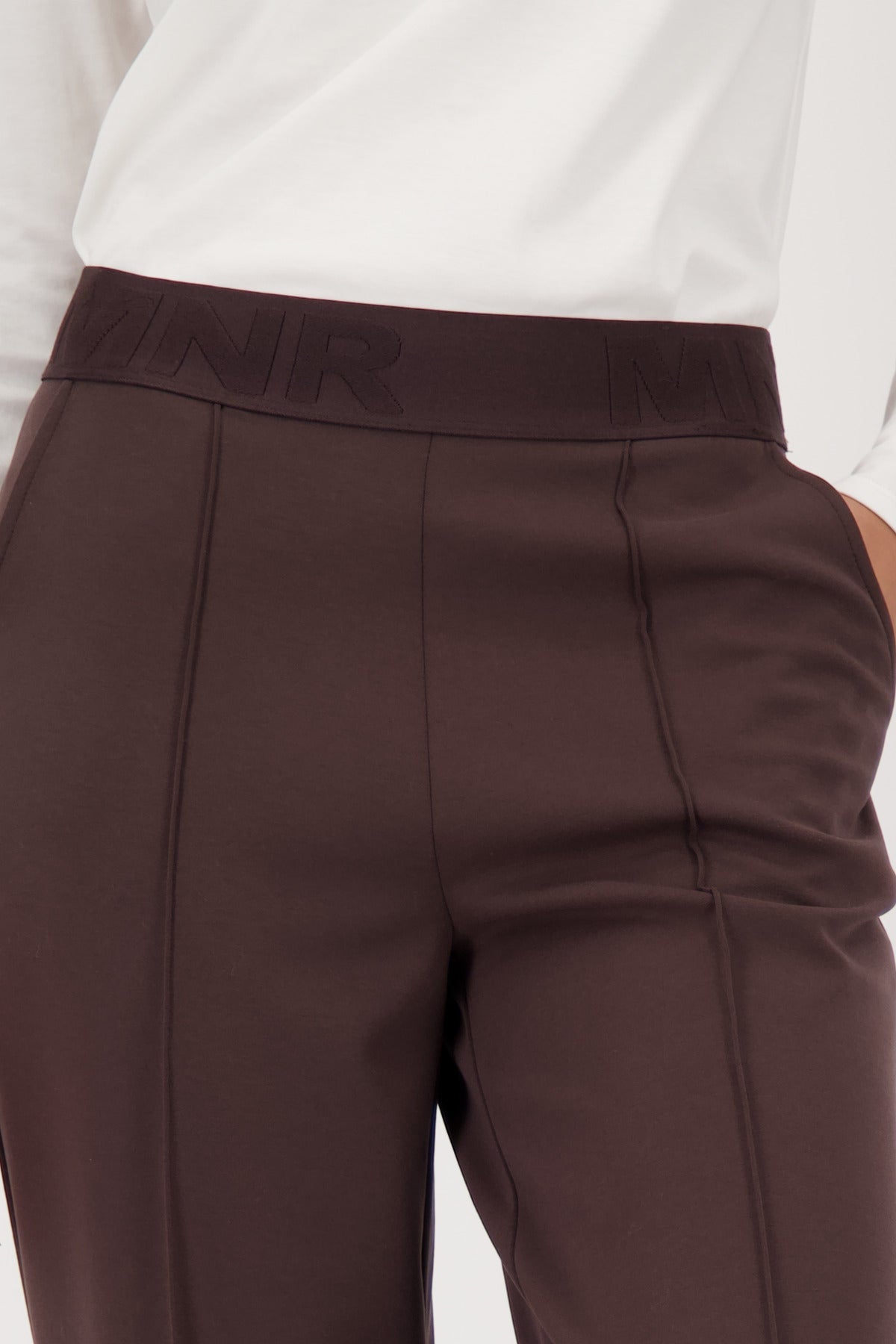 Shop Monari Pull - On Elastic Lettering Band Pants - Monari