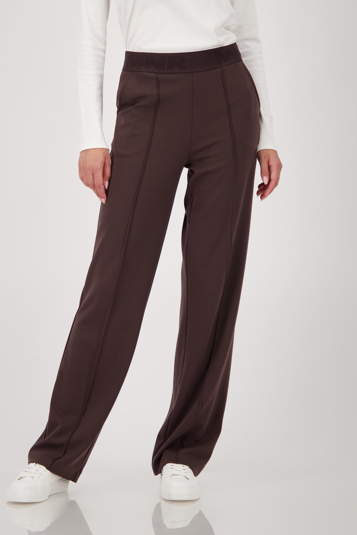 Shop Monari Pull - On Elastic Lettering Band Pants - Monari