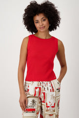 Monari Red Pullover Knitted Top