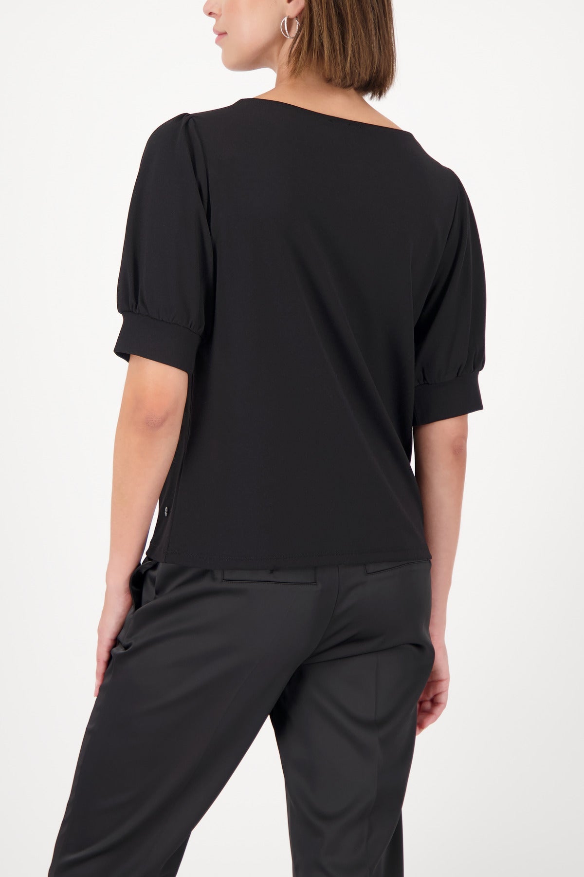 Shop Monari Round Neck Top with Bow Detail - Monari
