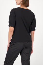 Shop Monari Round Neck Top with Bow Detail - Monari