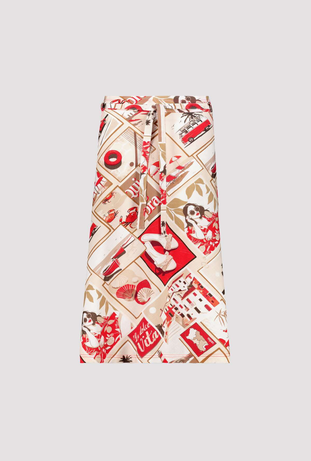 Shop Monari Sardinien Red Skirt with Polaroid Print - Monari
