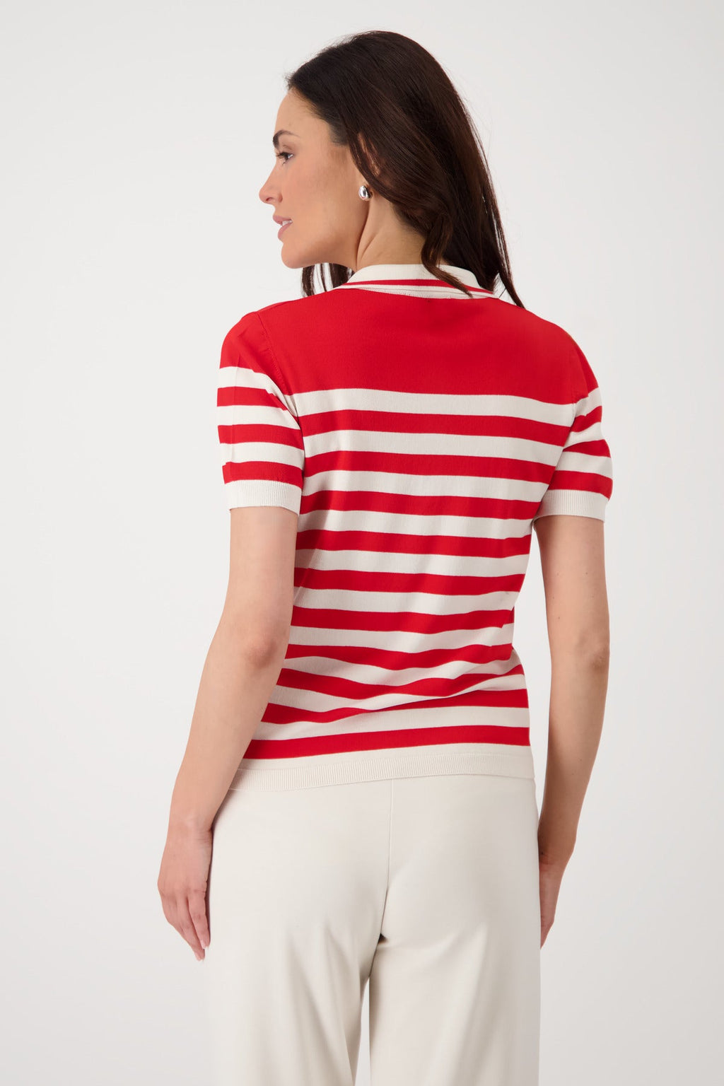Shop Monari Sardinien Red Striped Polo T-Shirt - STELLA ROSE FASHIONS