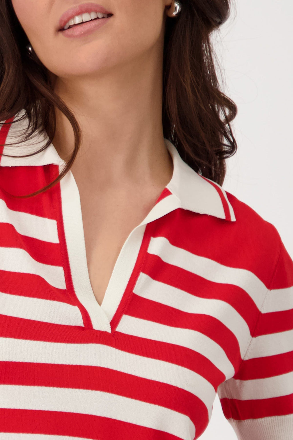 Shop Monari Sardinien Red Striped Polo T-Shirt - STELLA ROSE FASHIONS