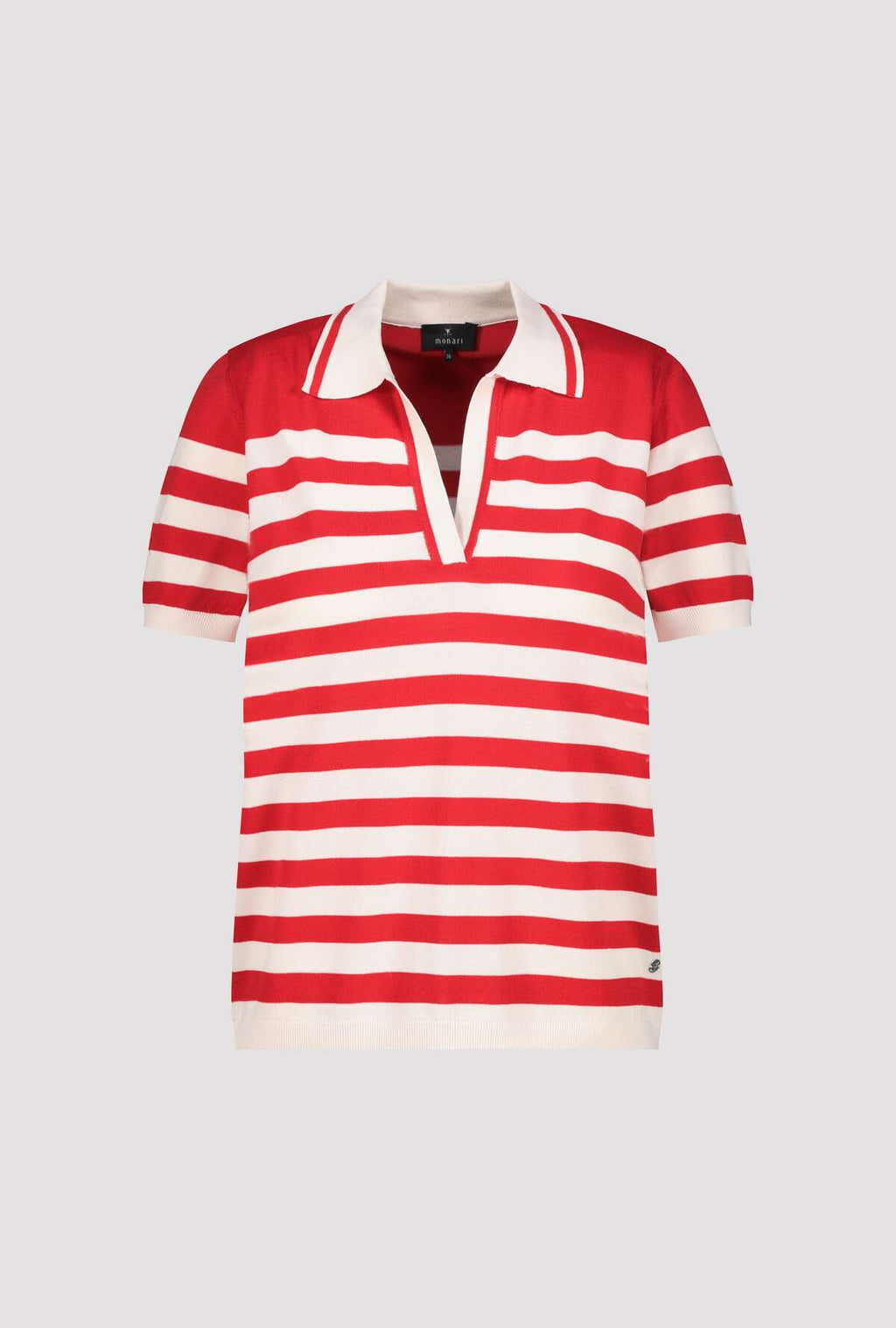 Shop Monari Sardinien Red Striped Polo T-Shirt - STELLA ROSE FASHIONS
