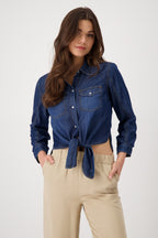Shop Monari Shirt Collar Denim Shirt - Monari