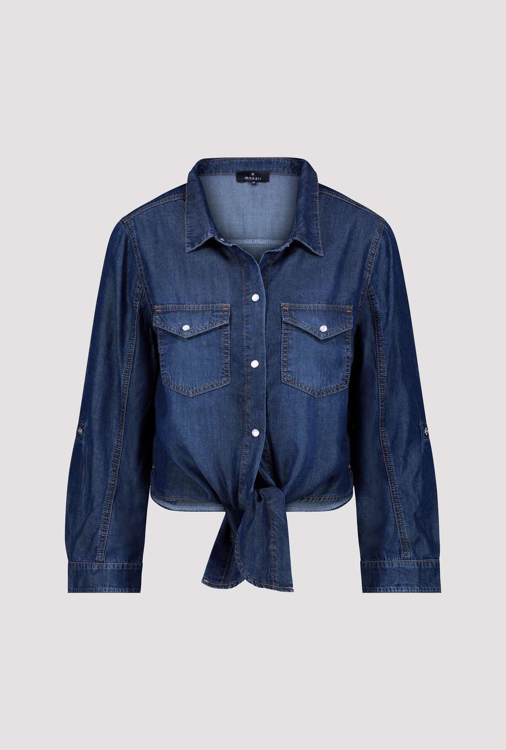 Shop Monari Shirt Collar Denim Shirt - Monari