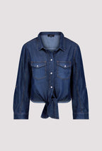 Shop Monari Shirt Collar Denim Shirt - Monari