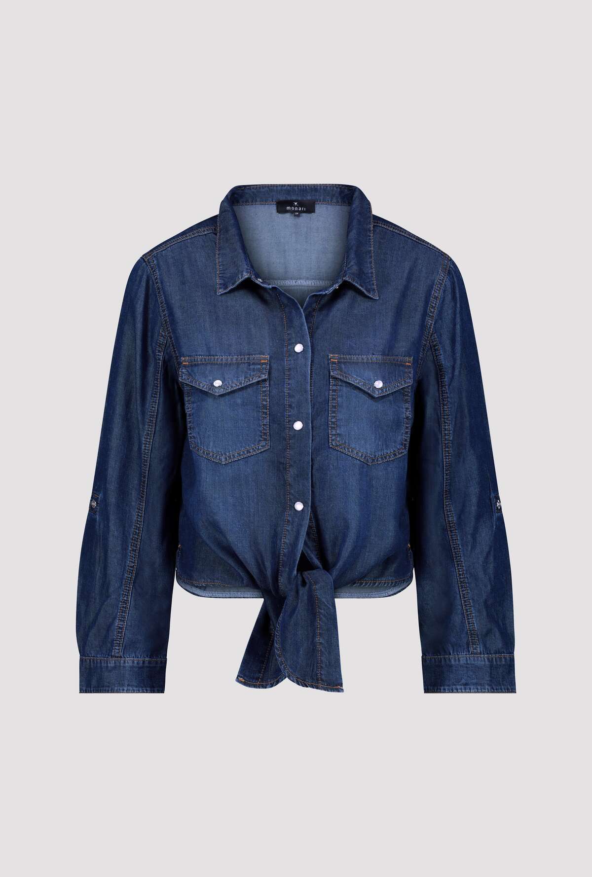 Shop Monari Shirt Collar Denim Shirt - Monari