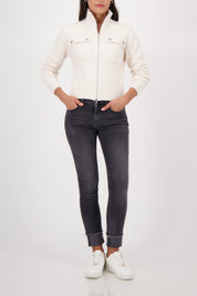Shop Monari Stand Up Collar Cadigan Jacket - Monari