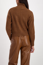 Shop Monari Stand Up Collar Cadigan Jacket - Monari