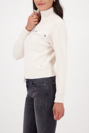 Shop Monari Stand Up Collar Cadigan Jacket - Monari