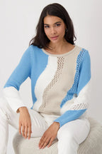 Shop Monari Sweater Intarsia - Spring Water - Monari