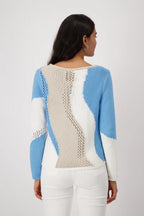 Shop Monari Sweater Intarsia - Spring Water - Monari