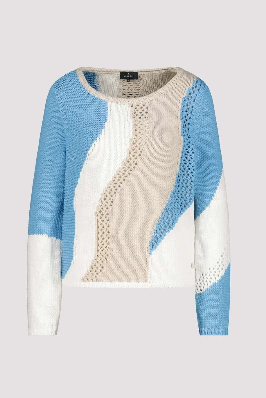 Shop Monari Sweater Intarsia - Spring Water - Monari