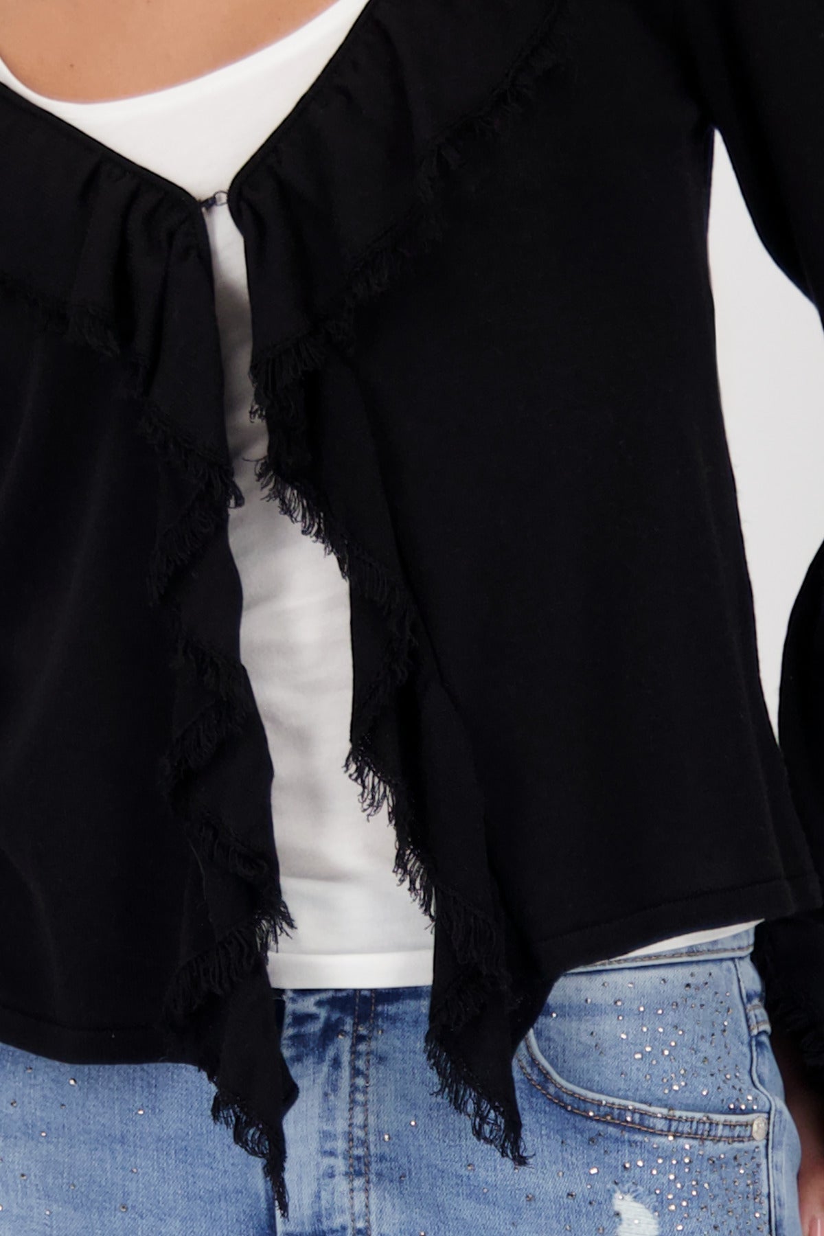 Shop Monari Tokyo Jacket Cardigan with Ruffles - Monari