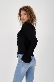 Shop Monari Tokyo Jacket Cardigan with Ruffles - Monari