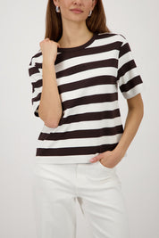 Shop Monari Viva Italia Striped T-Shirt - Monari