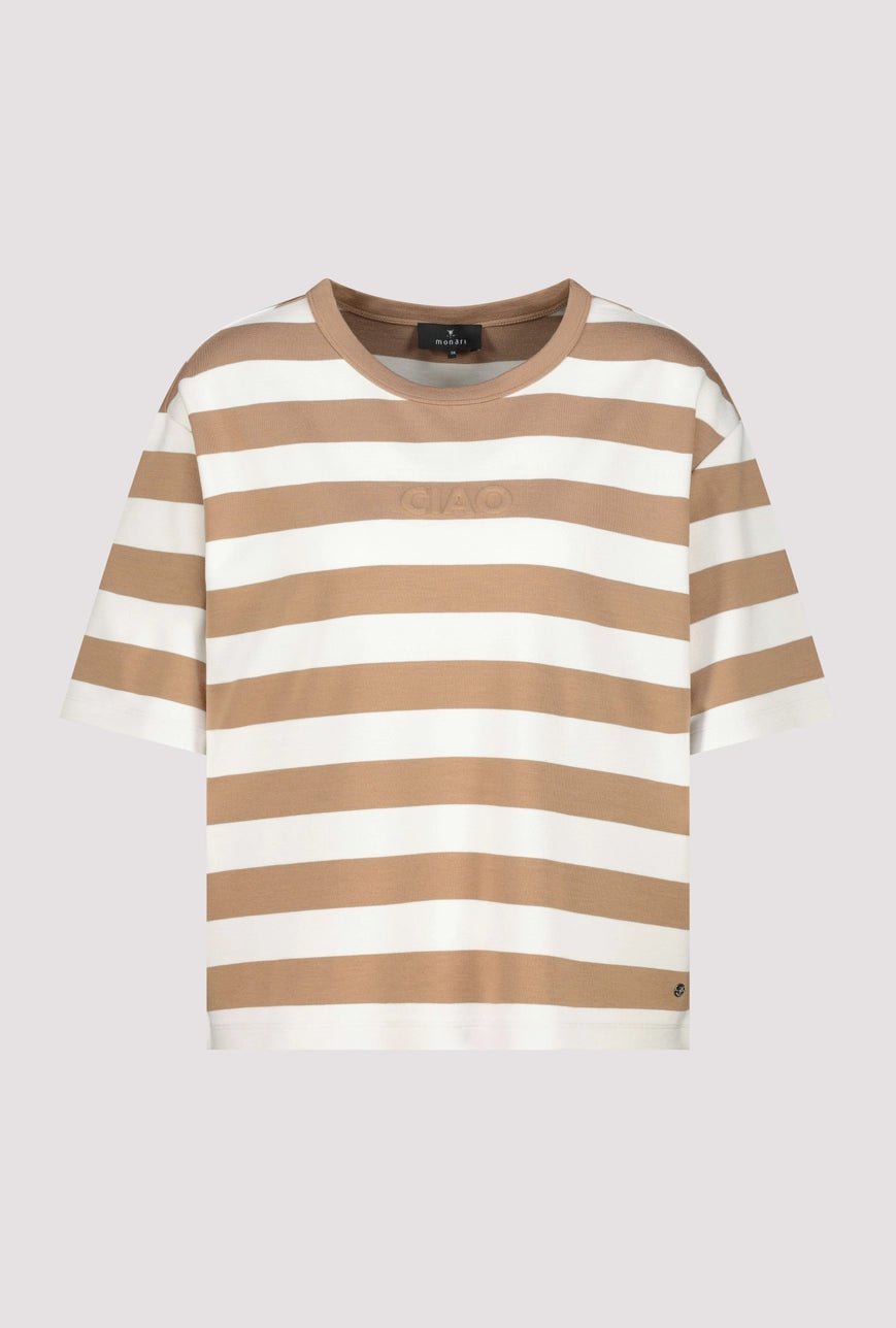 Shop Monari Viva Italia Striped T-Shirt - Monari