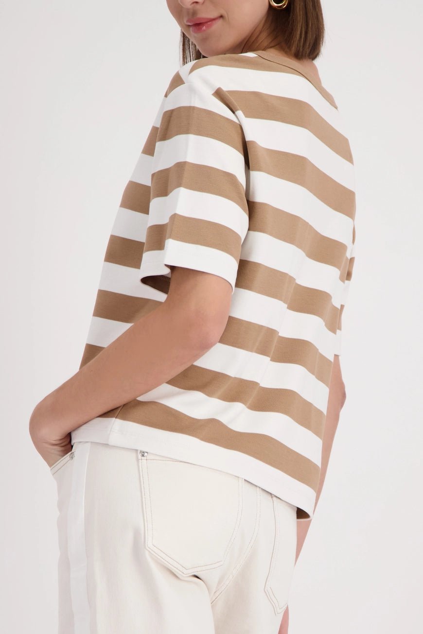 Shop Monari Viva Italia Striped T-Shirt - Monari