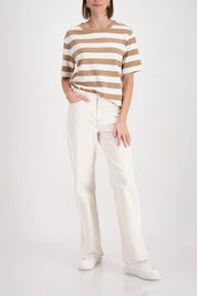 Shop Monari Viva Italia Striped T-Shirt - Monari