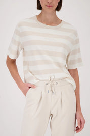 Shop Monari Viva Italia Striped T-Shirt - Monari