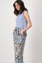 Shop Monari Wide Leg Pants, Buenos Aires Ornament Print - Monari