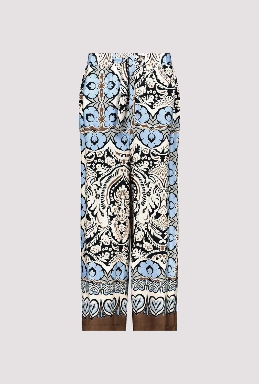 Shop Monari Wide Leg Pants, Buenos Aires Ornament Print - Monari