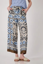 Shop Monari Wide Leg Pants, Buenos Aires Ornament Print - Monari