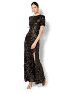 Shop Montique Colette Black Sequin Gown - Montique