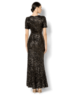 Shop Montique Colette Black Sequin Gown - Montique
