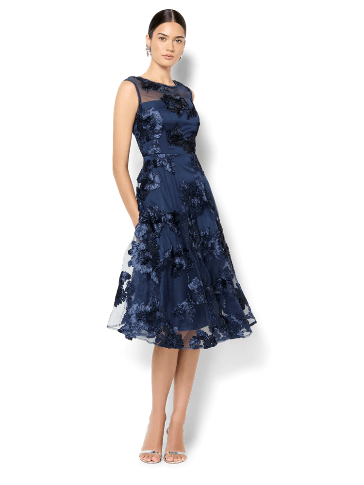 Shop Montique Isha Hot Pink Ribbon Lace Dress - Montique