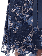 Shop Montique Loren Navy/Pink Lace Dress - Montique