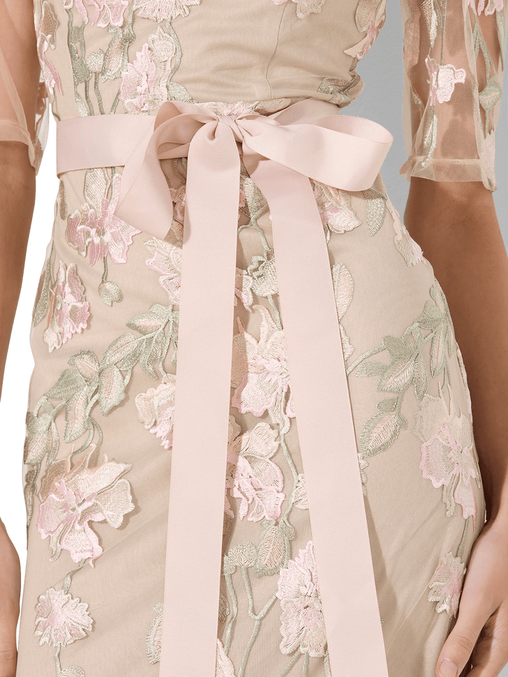 Shop Montique Raya Pink Embroidered Gown - Montique