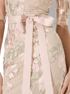 Shop Montique Raya Pink Embroidered Gown - Montique