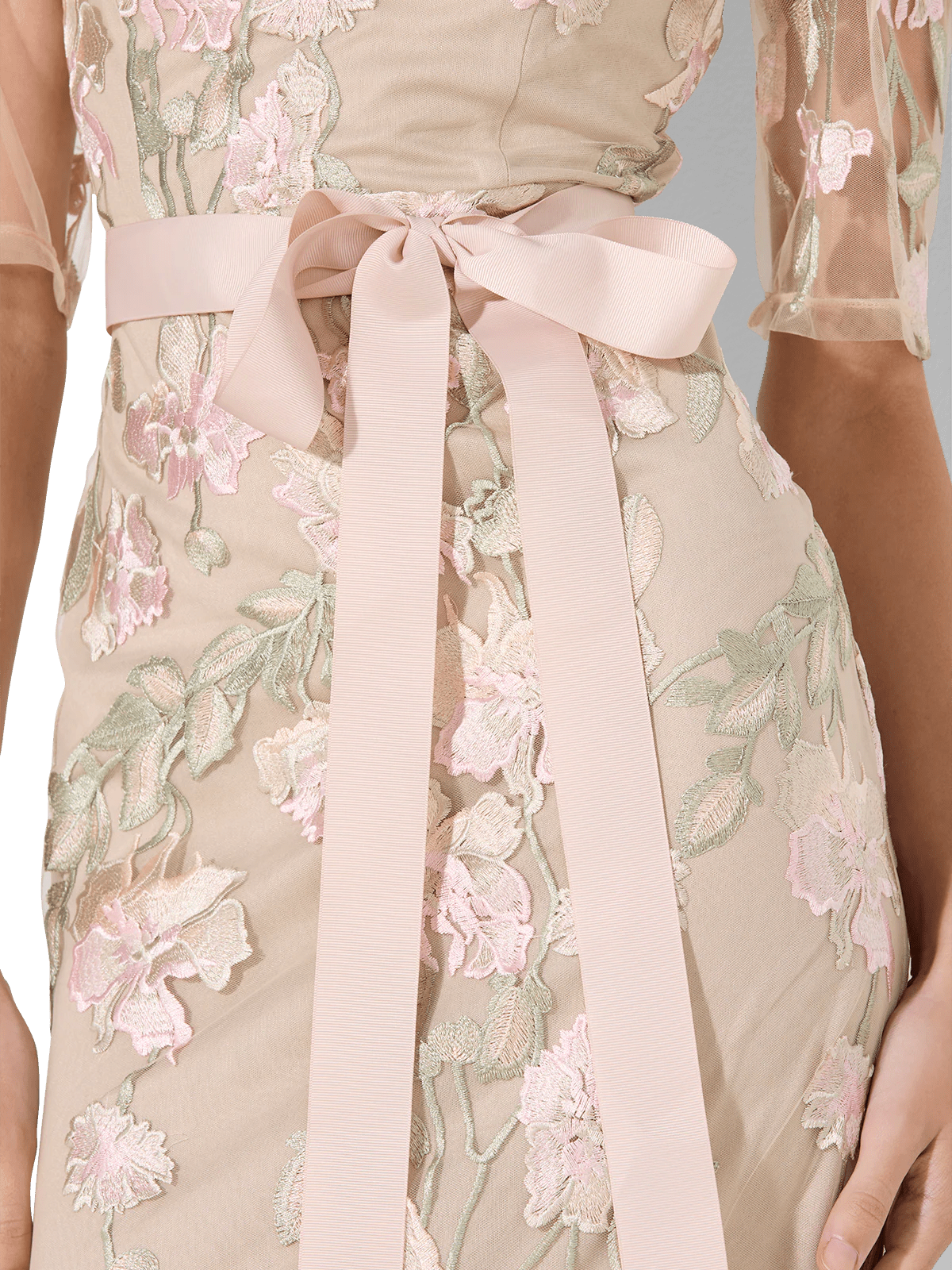 Shop Montique Raya Pink Embroidered Gown - Montique