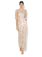 Shop Montique Raya Pink Embroidered Gown - Montique