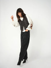 Shop Mos Mosh Albanju Knit Lace Vest in Phantom - MOS MOSH