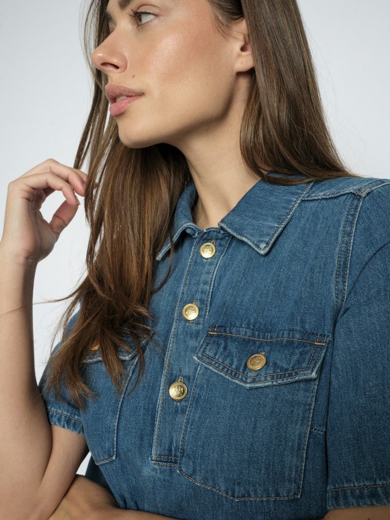 Shop Mos Mosh Biba East Denim Dress - MOS MOSH