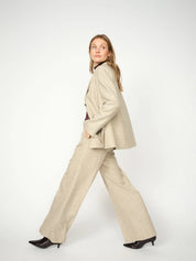 Shop Mos Mosh Leya Merlin Tweed Bouclé Pant in True Camel - MOS MOSH