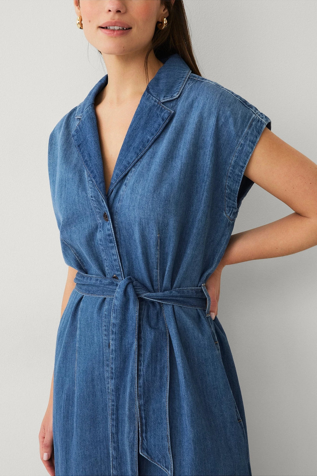 Shop MOS MOSH Pitti Nalan Denim Dress - MOS MOSH