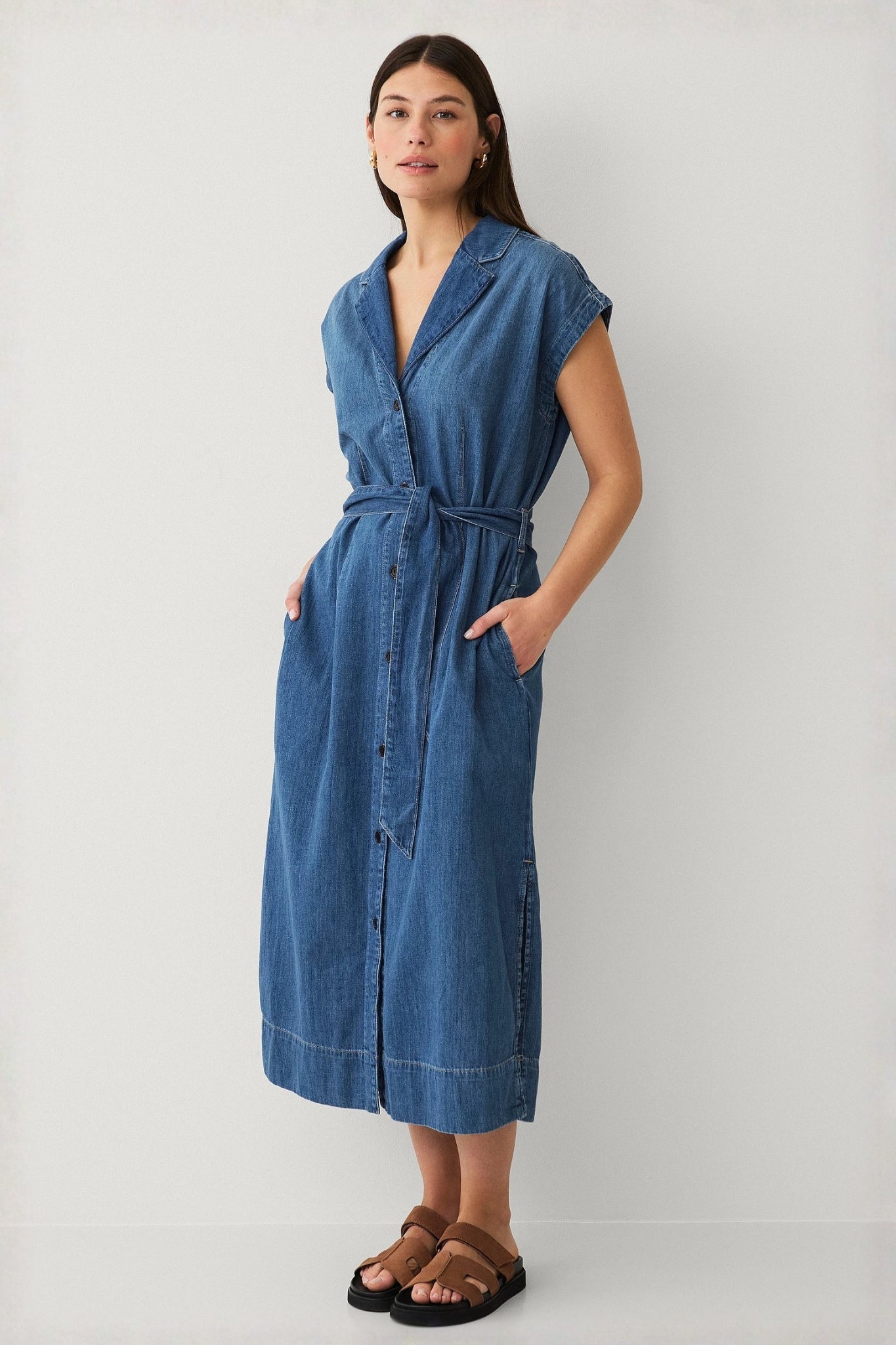 Shop MOS MOSH Pitti Nalan Denim Dress - MOS MOSH
