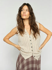 Shop Mos Mosh Rinja Marisol Line Knit Top Ecru - MOS MOSH