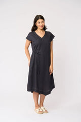 Foil Point Of View Dress Dark Gunsmoke