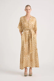 Shop Norman Cotton Maxi Dress in Leopard Print - Lola Australia