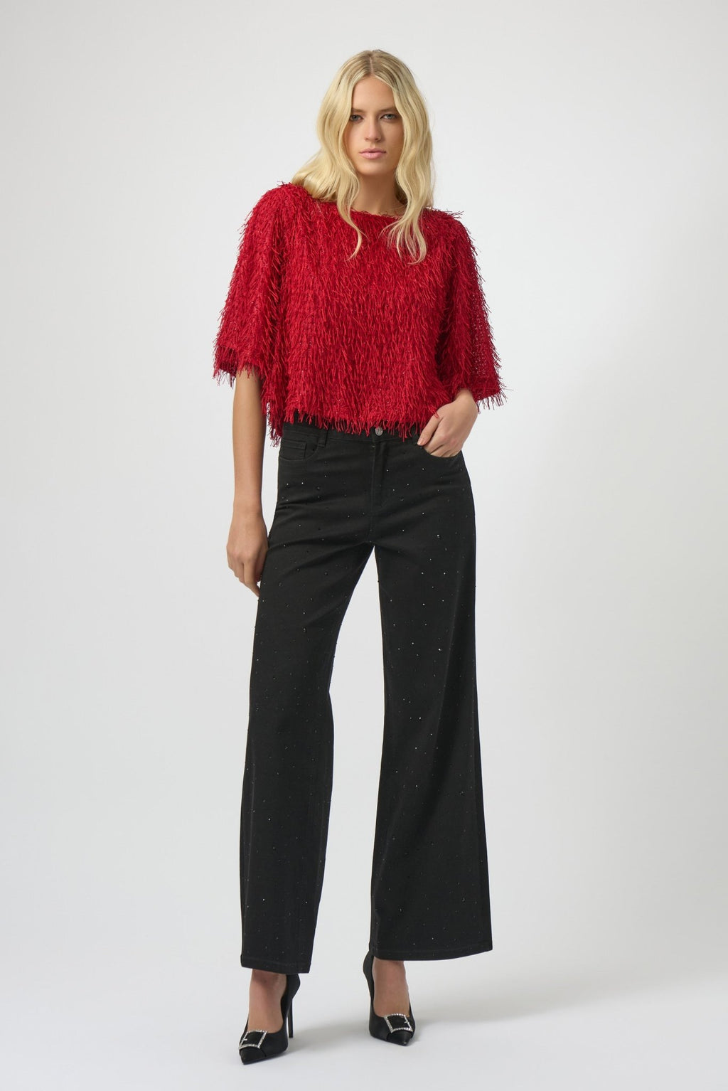 Shop Novelty Fringe Boxy Top - Joseph Ribkoff