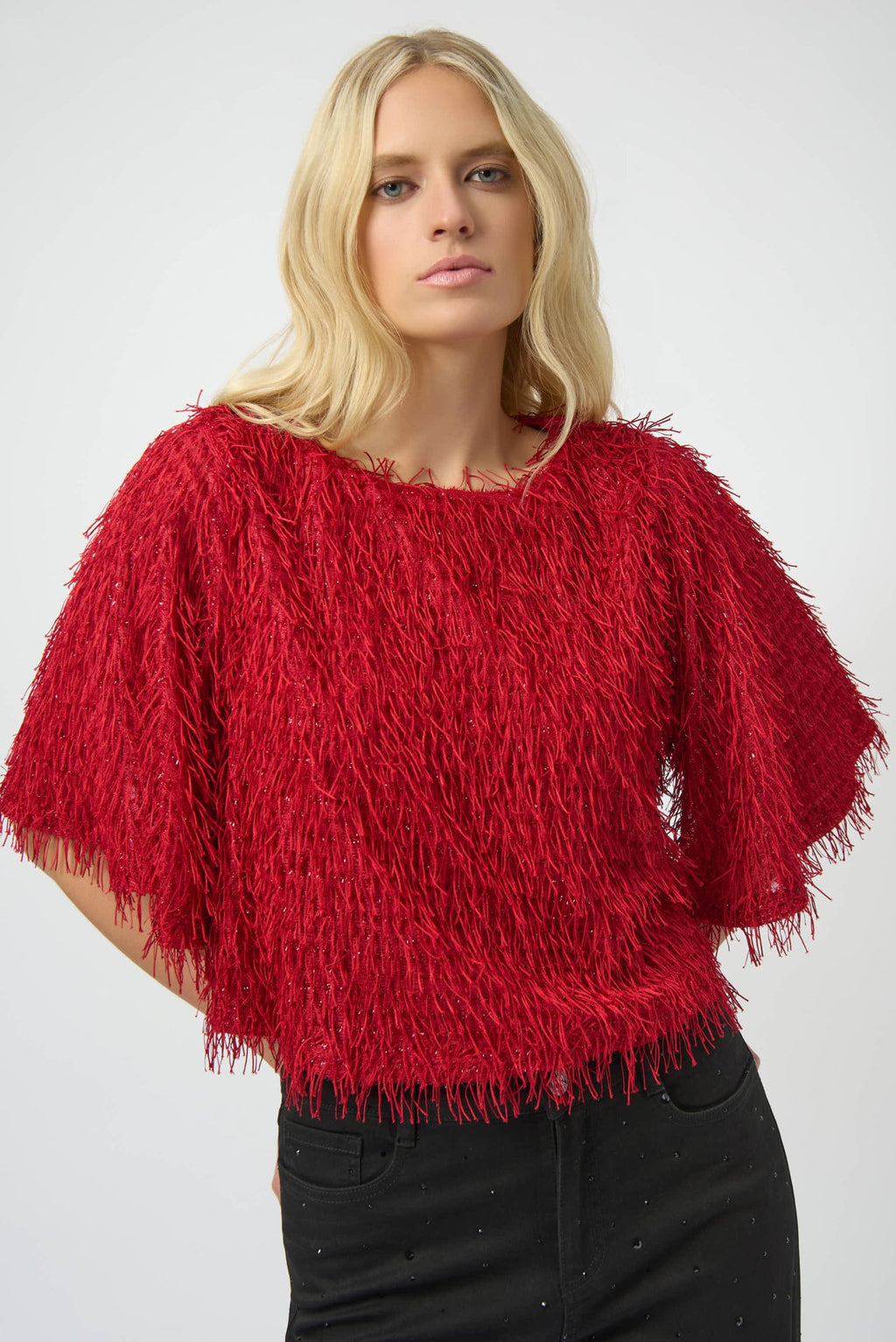 Shop Novelty Fringe Boxy Top - Joseph Ribkoff