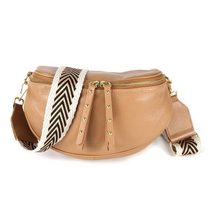 Shop Obsessed Leather Bumbag with Adjustable Strap | Light Tan - Hi Ho & Co