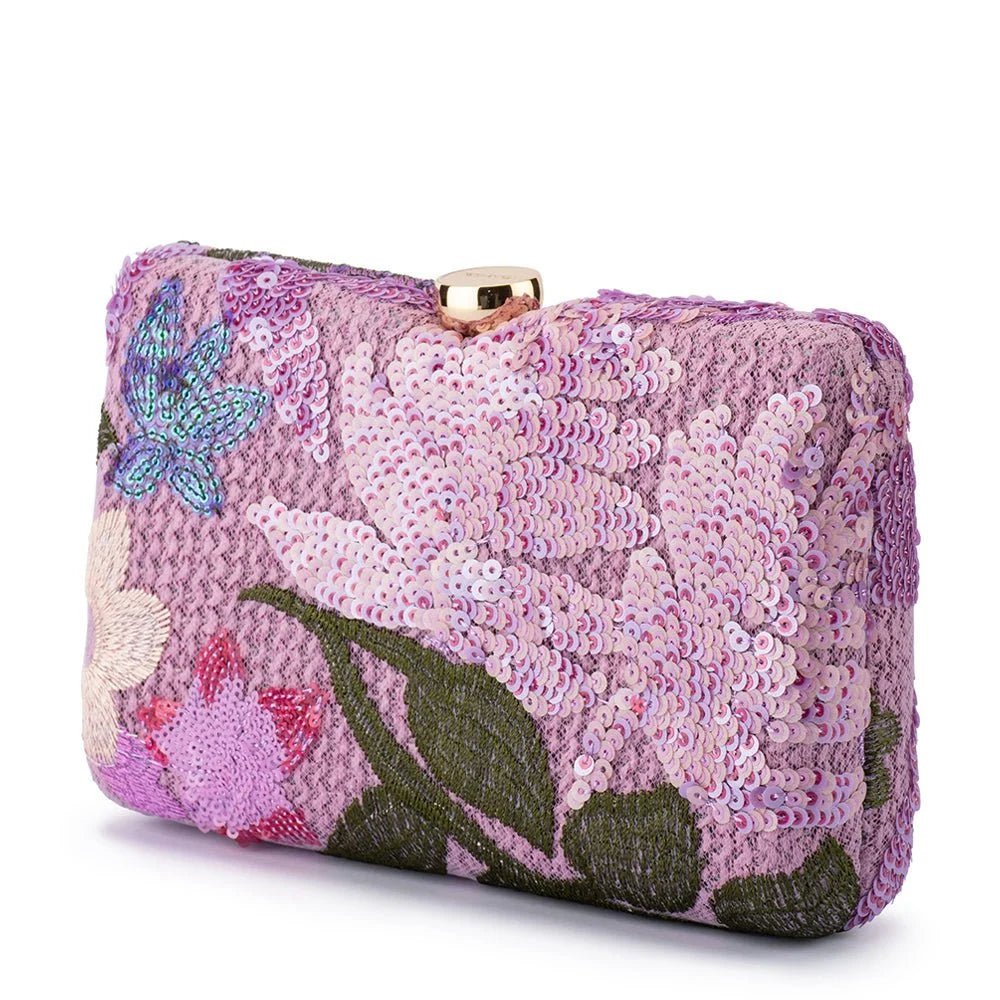 Shop Olga Berg Greta Floral Beaded Clutch - Olga Berg